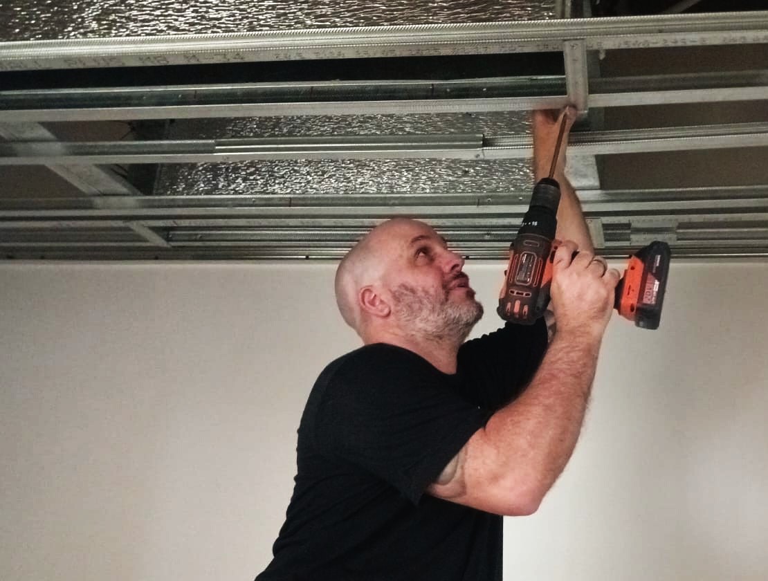 Modern office with a team working